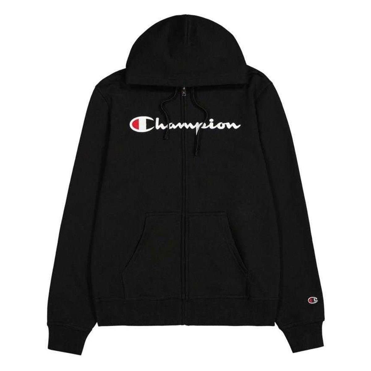 Champion Champion Men's Branded Sleeve Full Zip Hoodie in Black