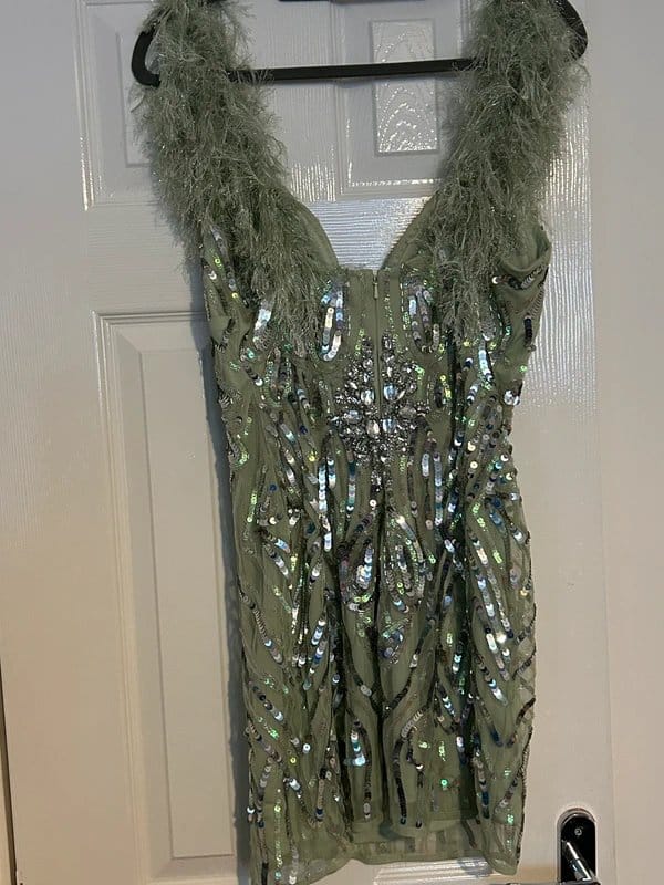 ASOS Luxe Mint Sequin Bodycon Dress