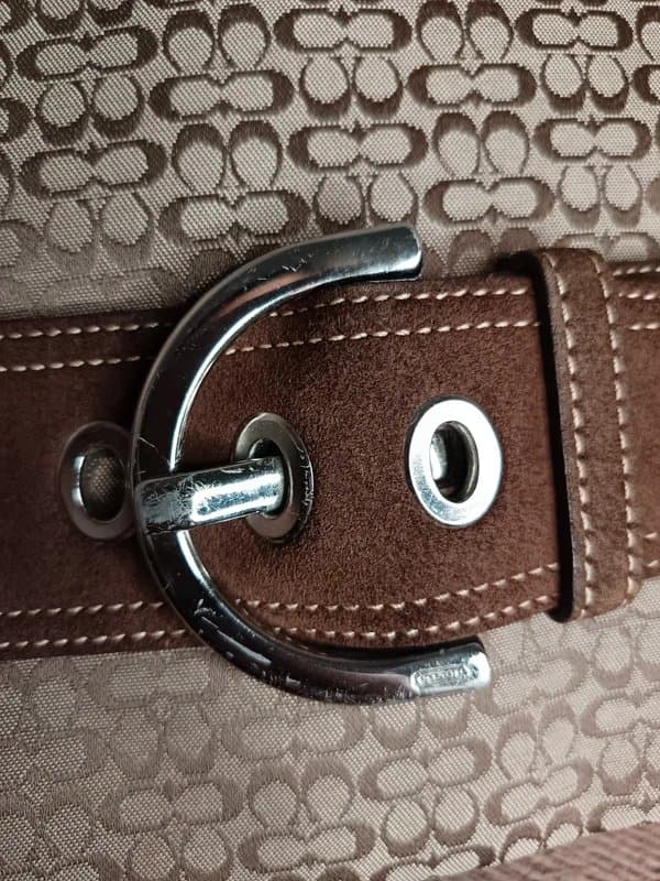 Coach Coach Vintage Y2k Brown and Khaki Signature Soho Flap Shoulder Crossbody Bag Handbag