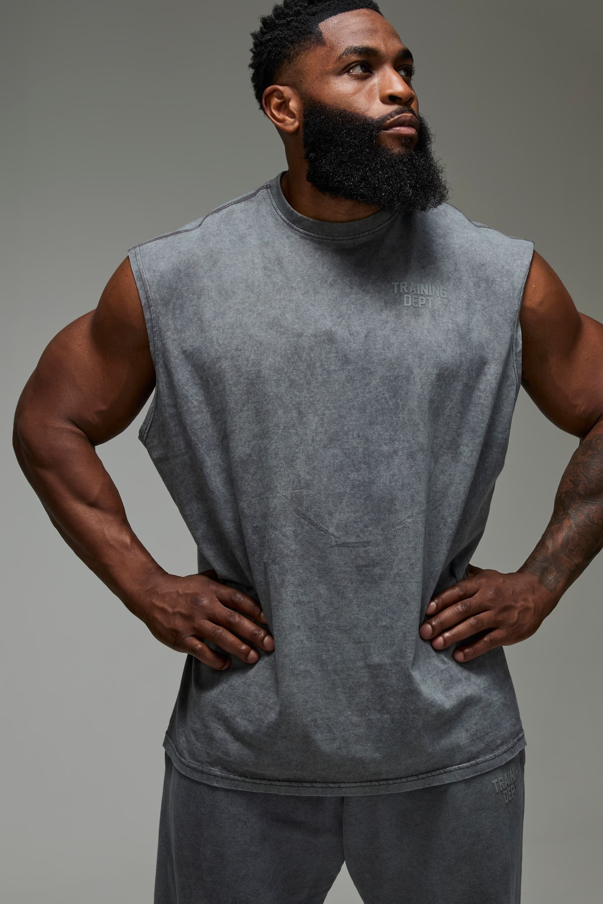 Training Dept. Training Dept. Men's Training Dept Oversized Washed Tank in Grey