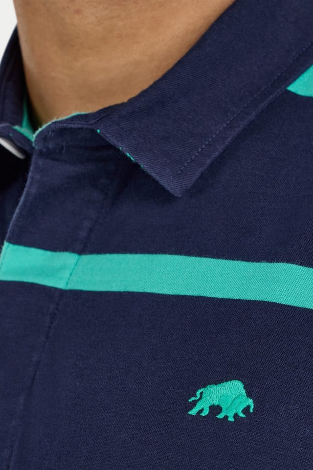 raging bull Raging Bull Men's Thick Stripe Rugby in Navy - 3