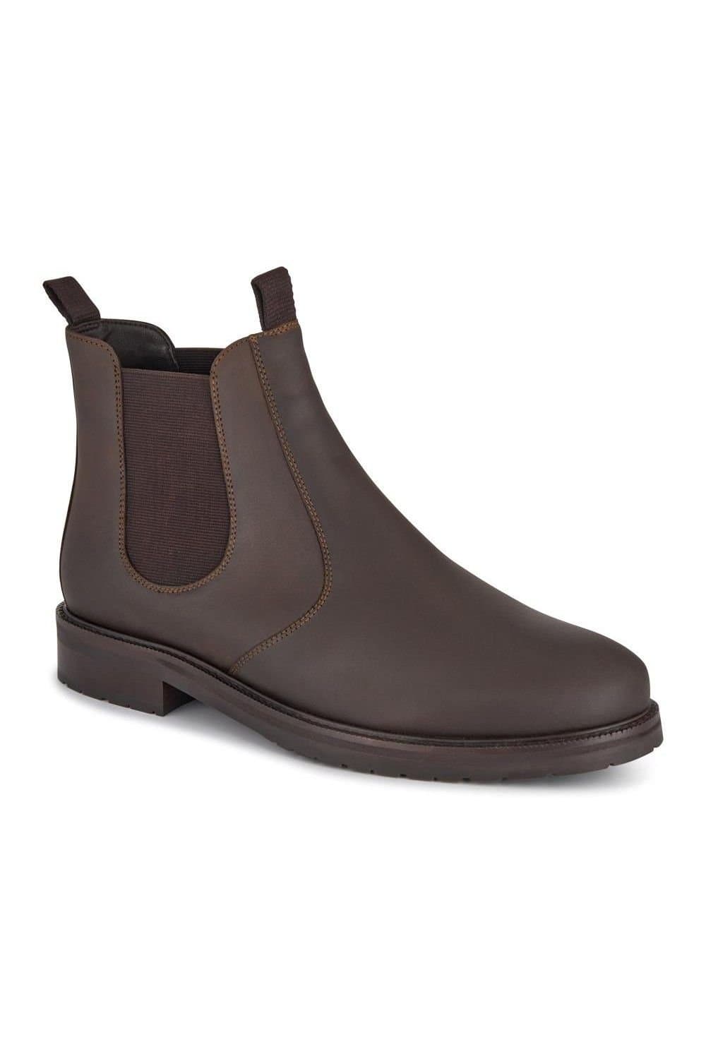 Jones Bootmaker Jones Bootmaker Men's Emile Wide Fit Leather Slip-On Boots in Dark Brown