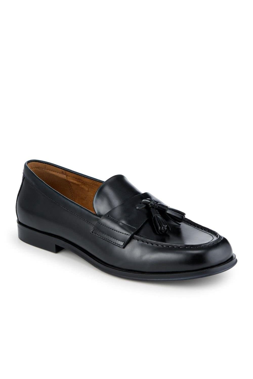Jones Bootmaker Jones Bootmaker Black Leather Slip On Loafers