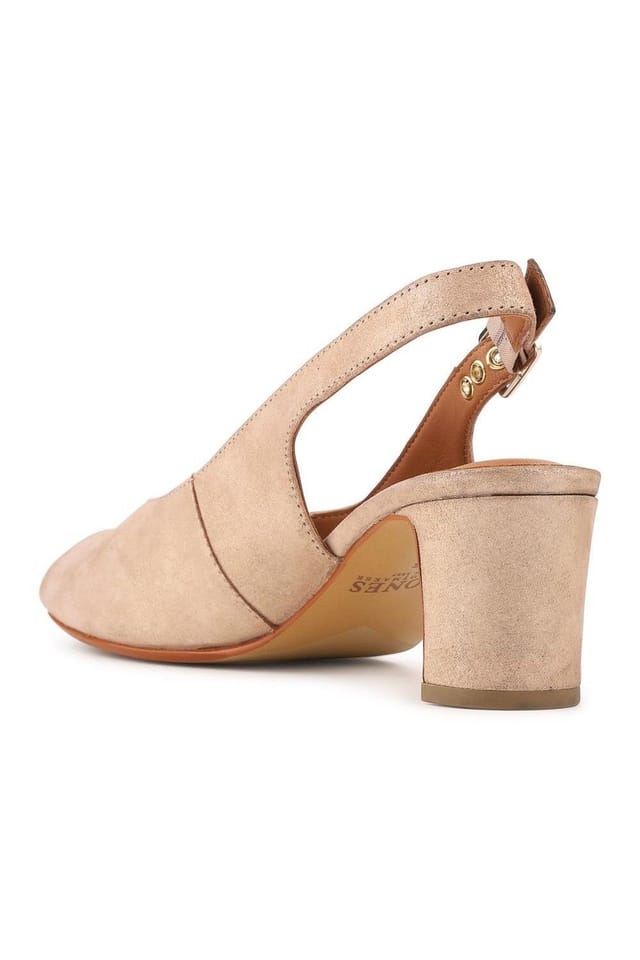 Jones Bootmaker Jones Bootmaker Women's Xiomara Leather Slingback Court Shoes in Gold - 3