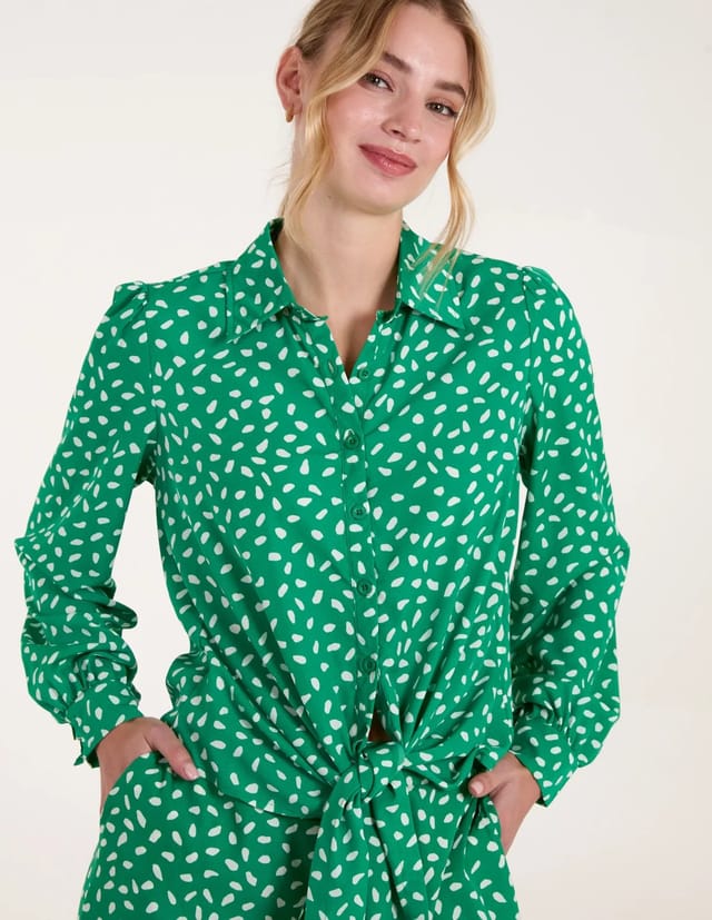 Blue Vanilla Abstract Polka Dot Oversized Shirt - 3