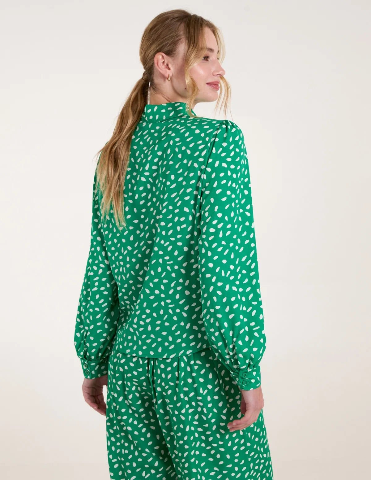 Blue Vanilla Abstract Polka Dot Oversized Shirt - 4