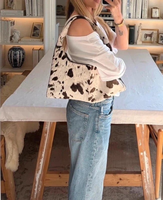 ASOS ASOS cow hide print real leather bag