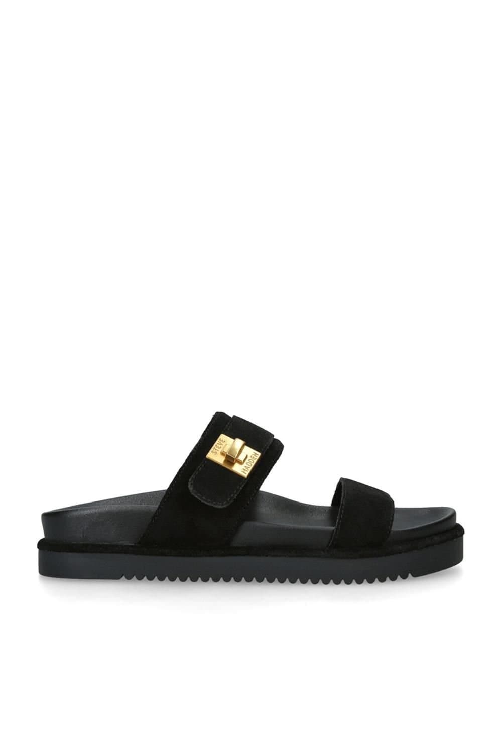 Steve Madden STEVE MADDEN Women's 'Take Two Black Suede' Suede Sandals