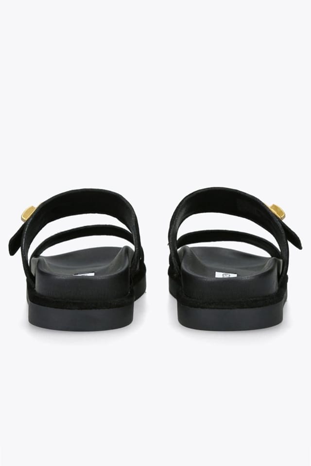 Steve Madden STEVE MADDEN Women's 'Take Two Black Suede' Suede Sandals - 3