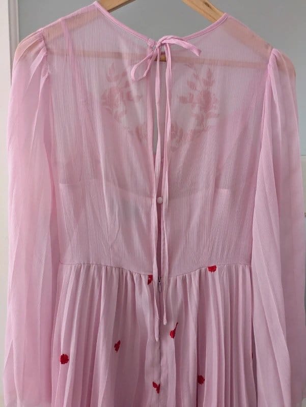 ASOS Design Pink Embroidered Maxi Dress UK 8