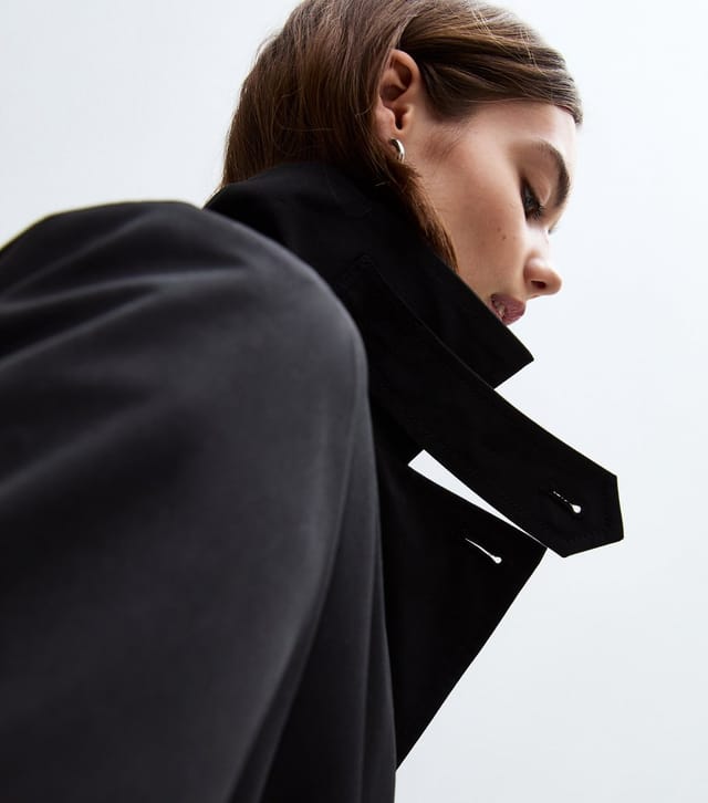 New Look Women's Black Double Breasted Trench Coat New Look - 3