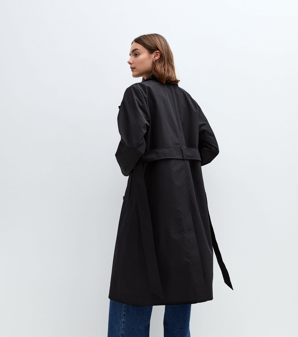 New Look Women's Black Double Breasted Trench Coat New Look - 4