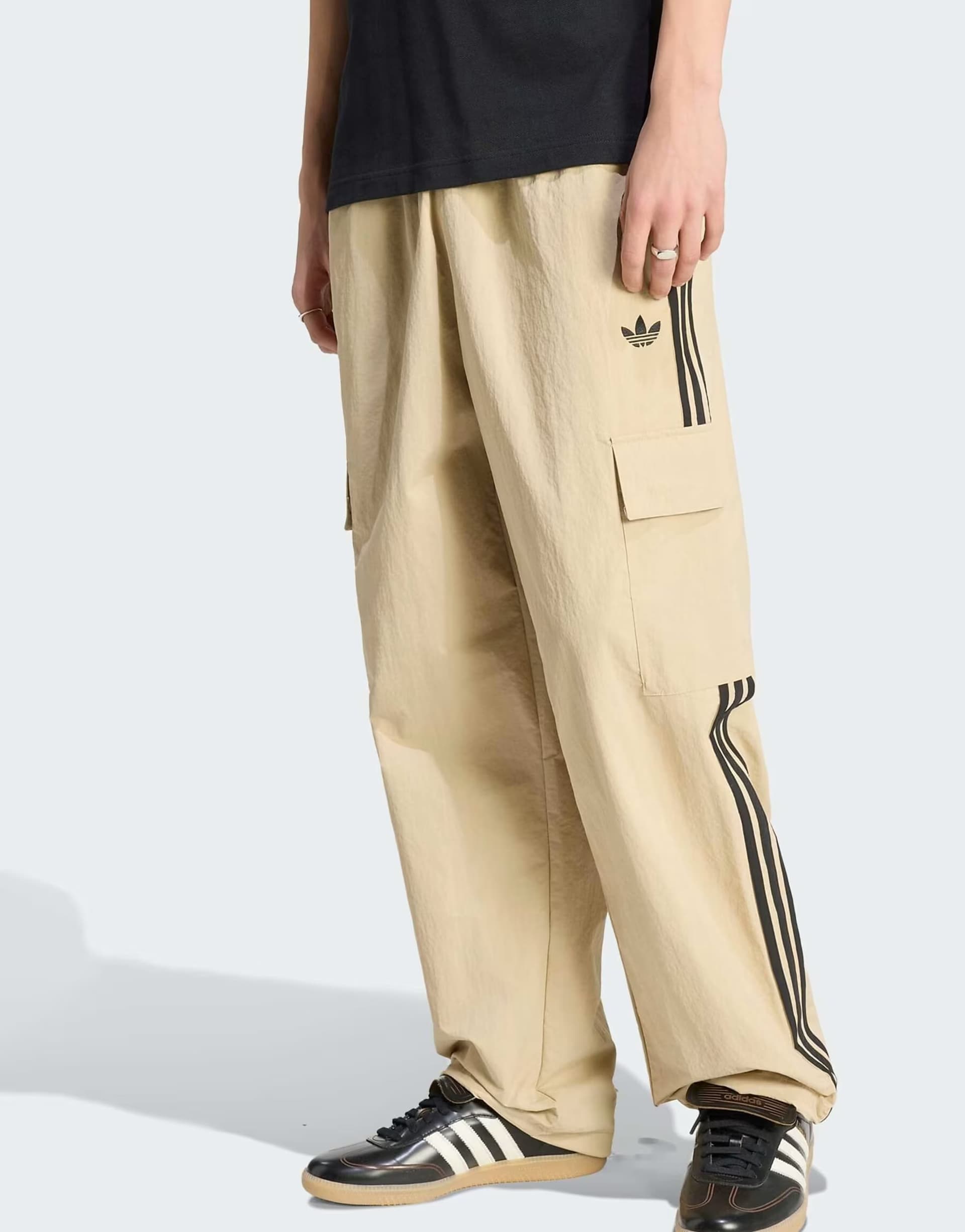 ASOS adidas Originals Khaki Cargo Pants with 3-Stripes