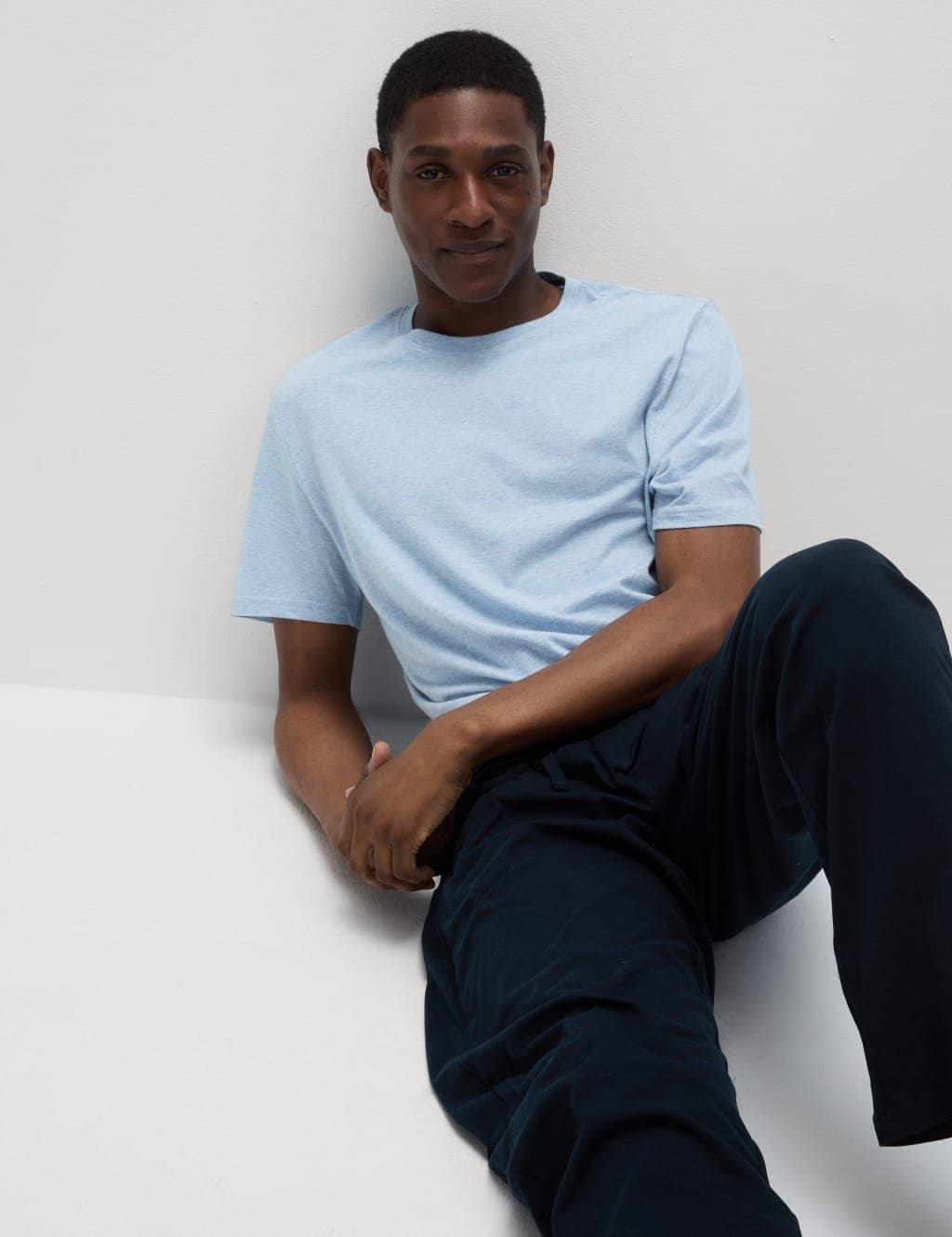 Marks & Spencer M&S Pure Cotton Pyjama Set Denim Mix