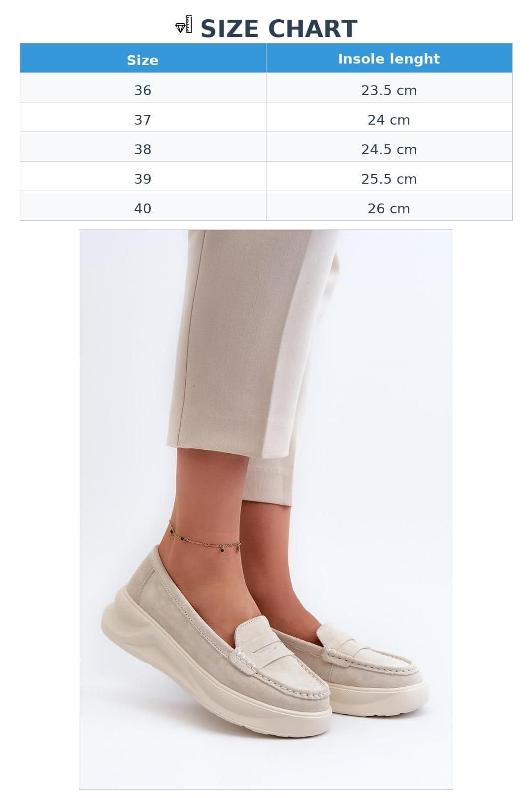 Love Lace Love Lace Women's Natural Suede Moccasins Platform with Rounded Toe Comfort in Beige - 4