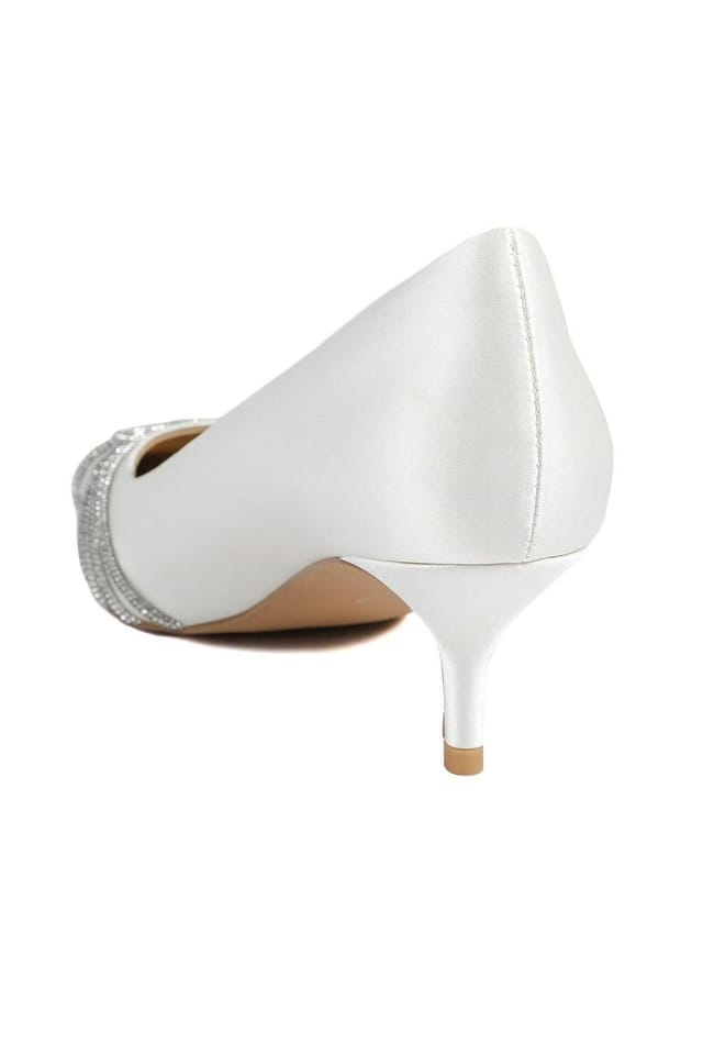 Jones Bootmaker Jones Bootmaker Women's Zaina Embellished Detail Occasion Court Shoes in Ivory - 3