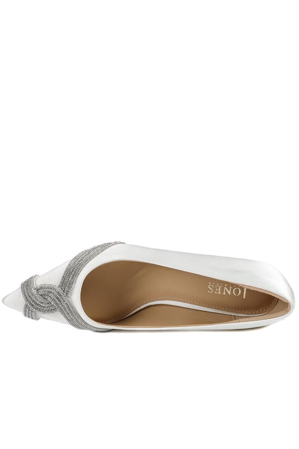 Jones Bootmaker Jones Bootmaker Women's Zaina Embellished Detail Occasion Court Shoes in Ivory - 4