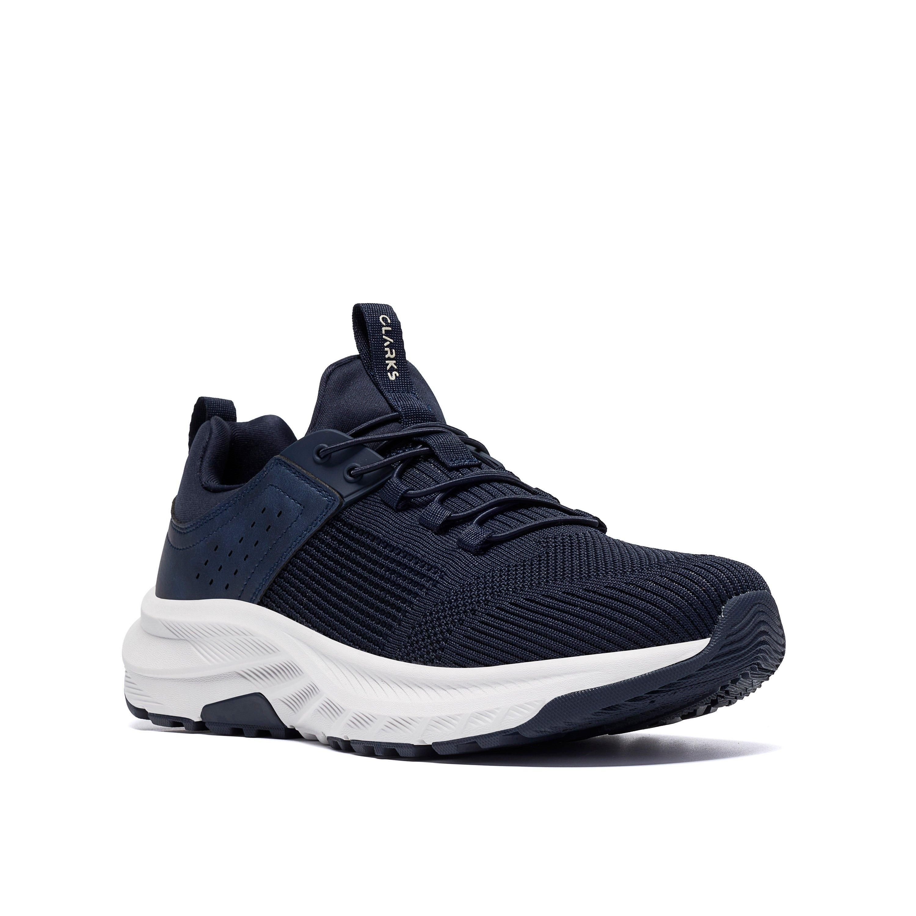 Clarks Clarks Men's Enford Walk Navy Combination Trainers, Lace Up in Blue - 4