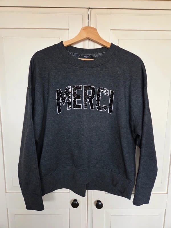 Next Next MERCI Sequin Sweatshirt Size M 12 - 14