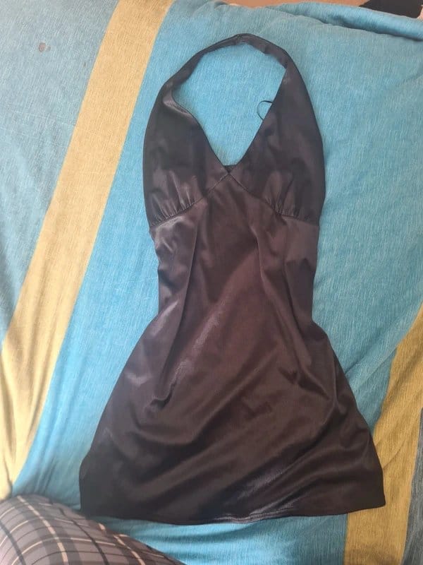 Halter neck top dress black