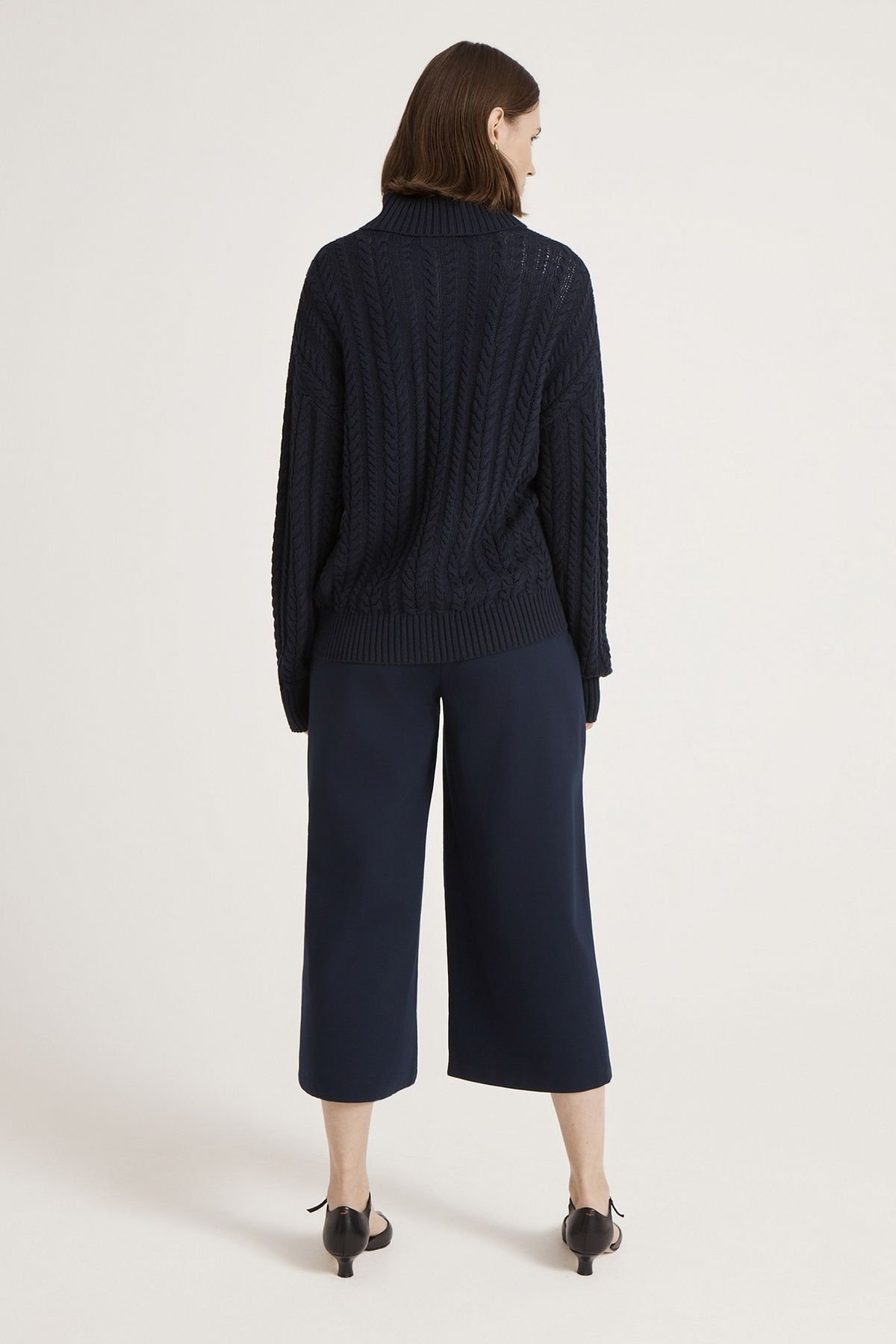 Finery London Finery London Women's Vivana Turtle Neck Knitted Sweater in Dark Navy - 3