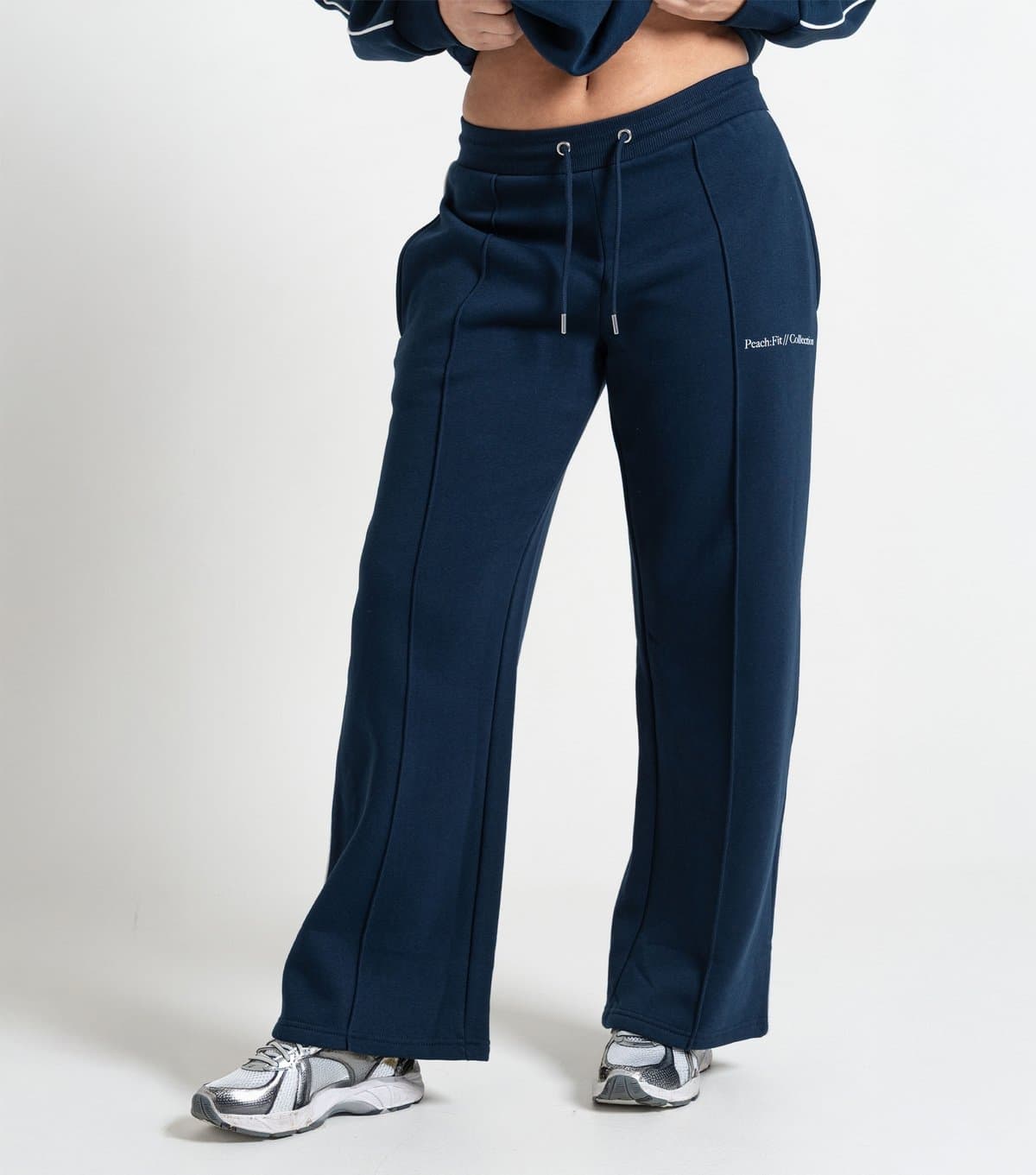 Peach Fit Women's Navy Side Trim Straight Leg Emilia Joggers Peach Fit New Look