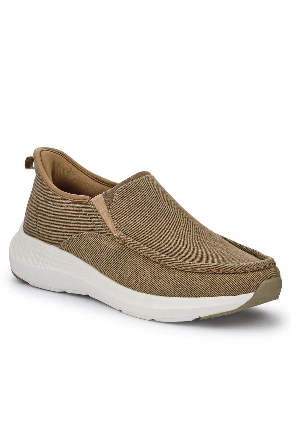 Pavers Pavers Men's Easy Step In Wide Fit Laceless Trainers in Beige