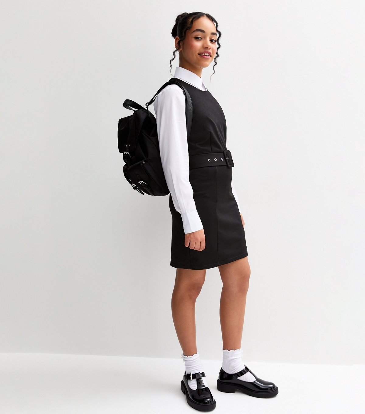 New Look Girls' Black Belted Sleeveless School Dress New Look - 3