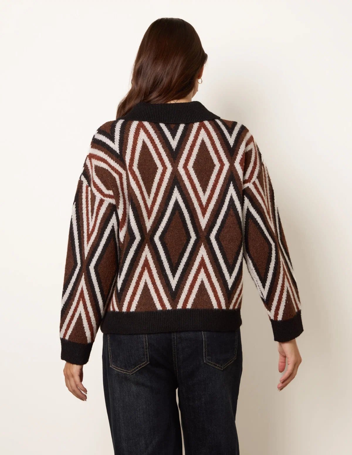 Blue Vanilla Diamond Knit Polo Jumper - 4