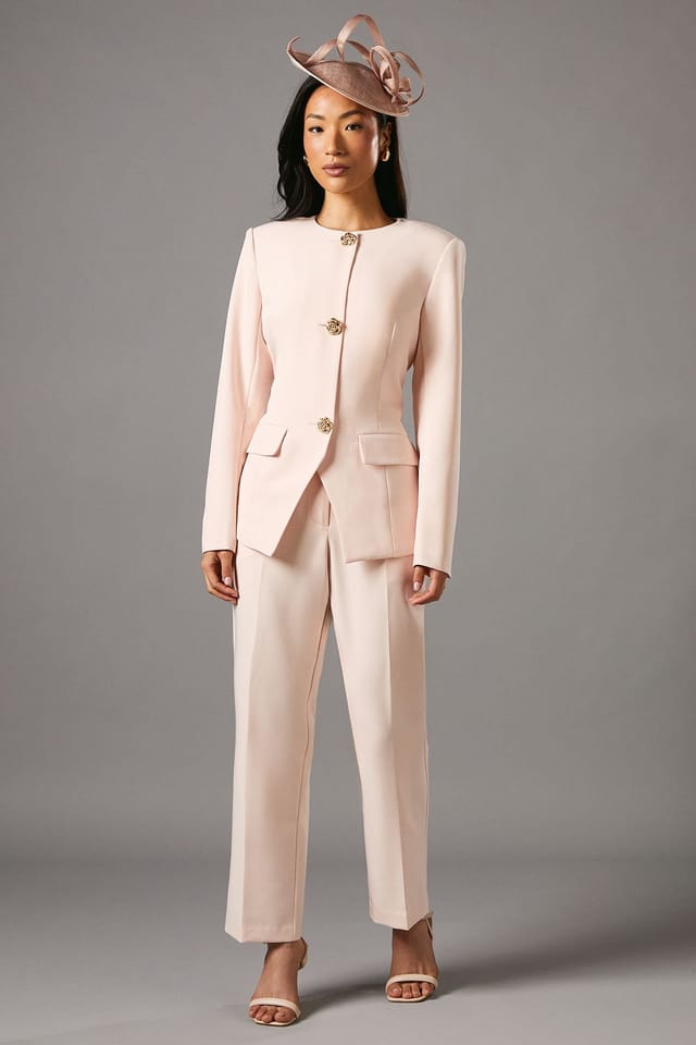 Coast Coast Women's Rose Button Long Sleeve Tailored Jacket in Blush - 2