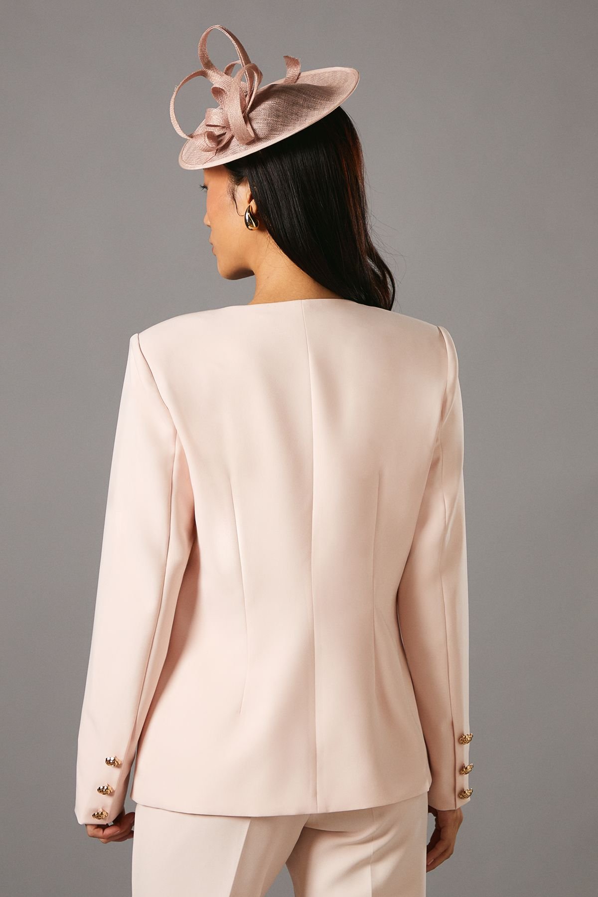 Coast Coast Women's Rose Button Long Sleeve Tailored Jacket in Blush - 3