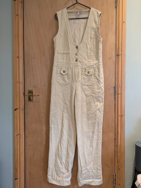 ASOS ASOS Cord / Corduroy Jumpsuit - Size 8, Cream