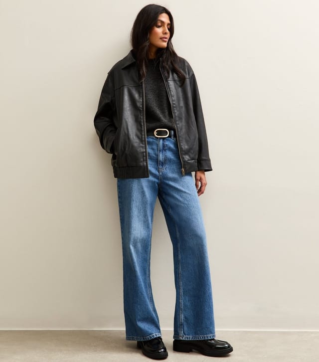 New Look Women's Black Oversized Washed Faux Leather Jacket New Look - 3