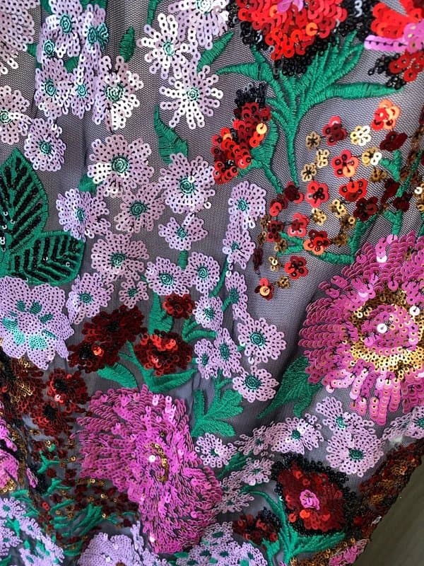 catchall Fully embellished purple sequin dress with detachable sleeves