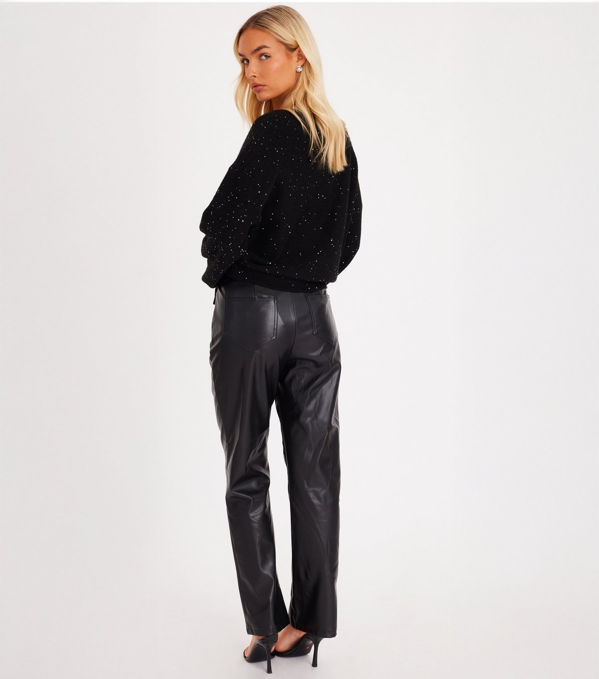 Quiz Women's Black Knit Sparkle Cardigan Quiz New Look - 3