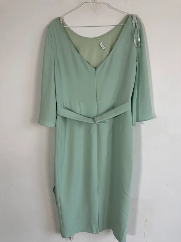 Carla Ruiz Carla Ruiz Dress Mint sage green midi chiffon 12 new £199 special occasion midi cap flutter sleeve - 1