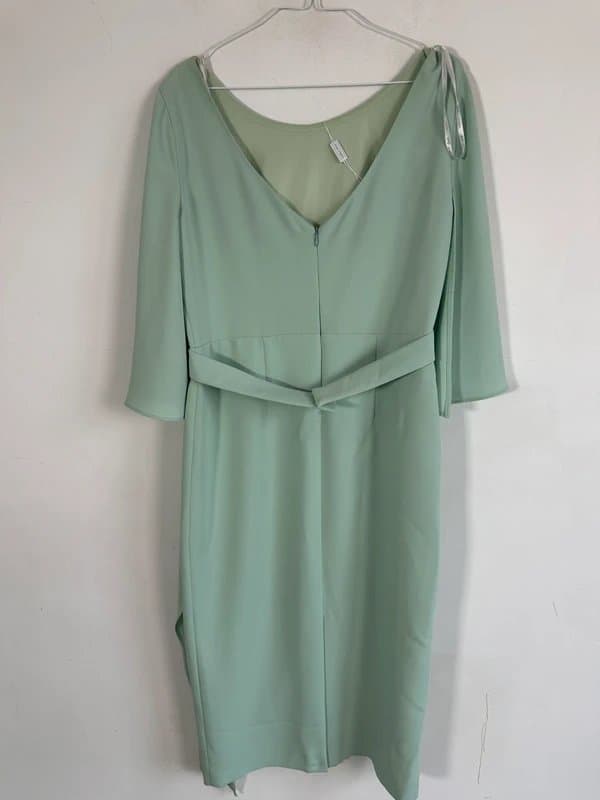 Carla Ruiz Carla Ruiz Dress Mint sage green midi chiffon 12 new £199 special occasion midi cap flutter sleeve