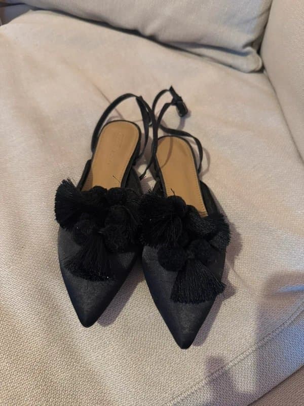 ASOS ASOS satin Pom Pom shoes