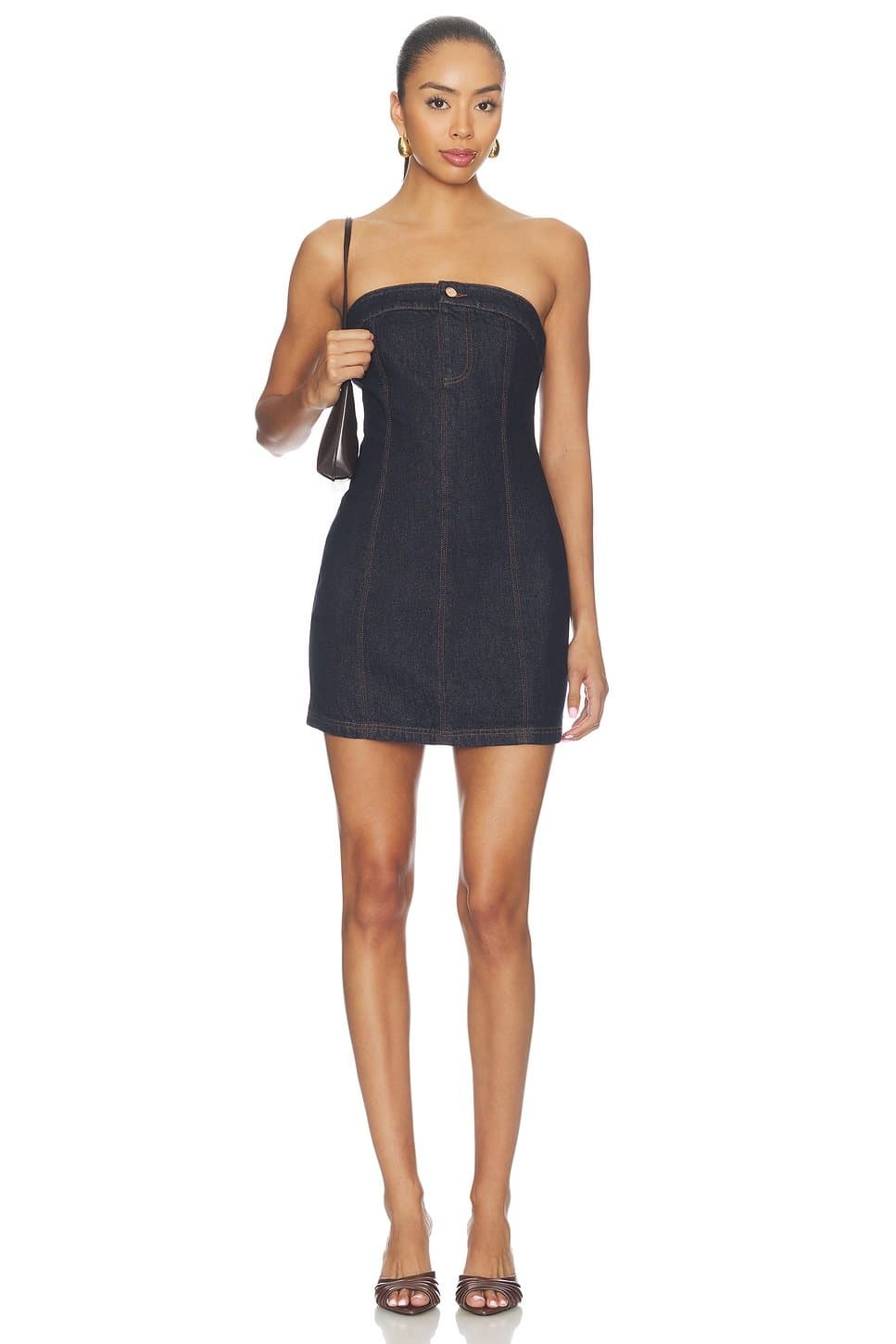 revolve Pamela Strapless Tube Mini Denim Dress