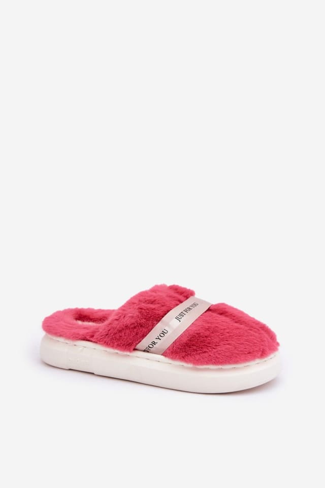 Love Lace Love Lace Women's Faux Fur Slippers with Thick Sole & Covered Toe Home Shoes in Pink - 2