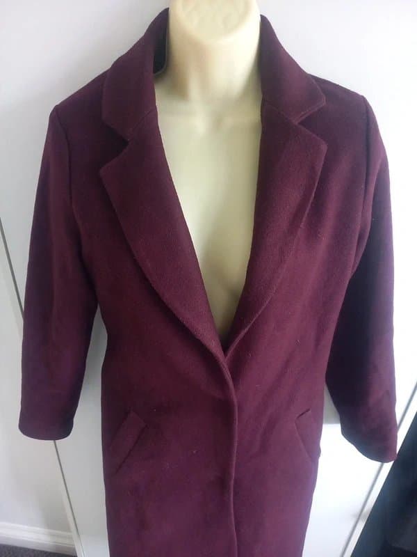 New Look Price drop! On Trend burgundy New look contains wool long coat