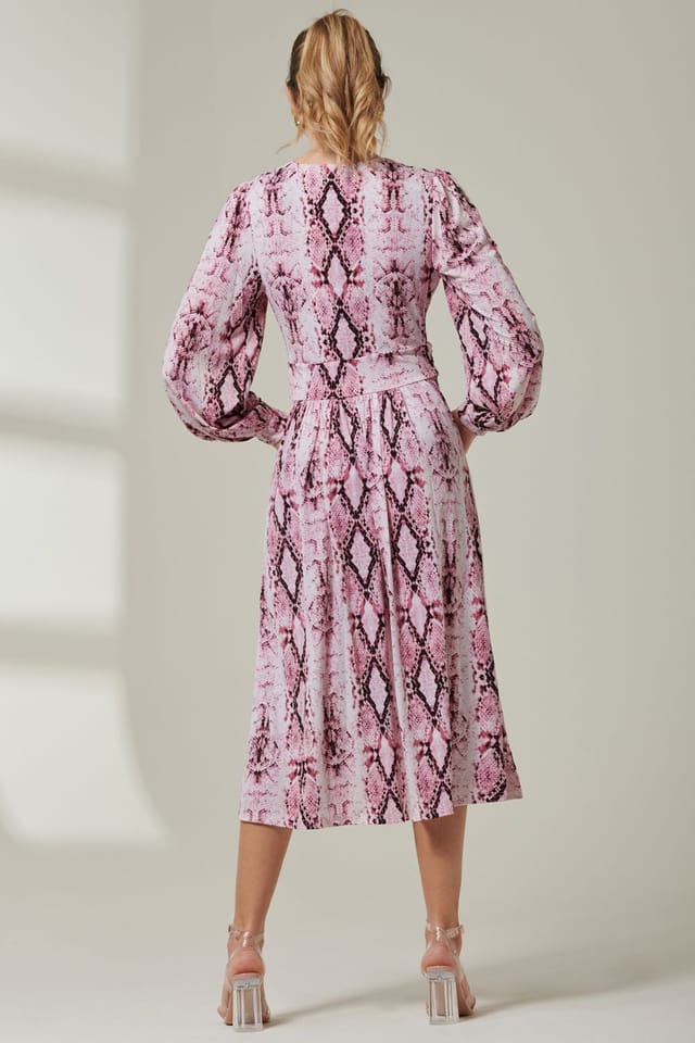 Jolie Moi Jolie Moi Women's Harper Long Sleeve Jersey Dress in Light Pink - 2