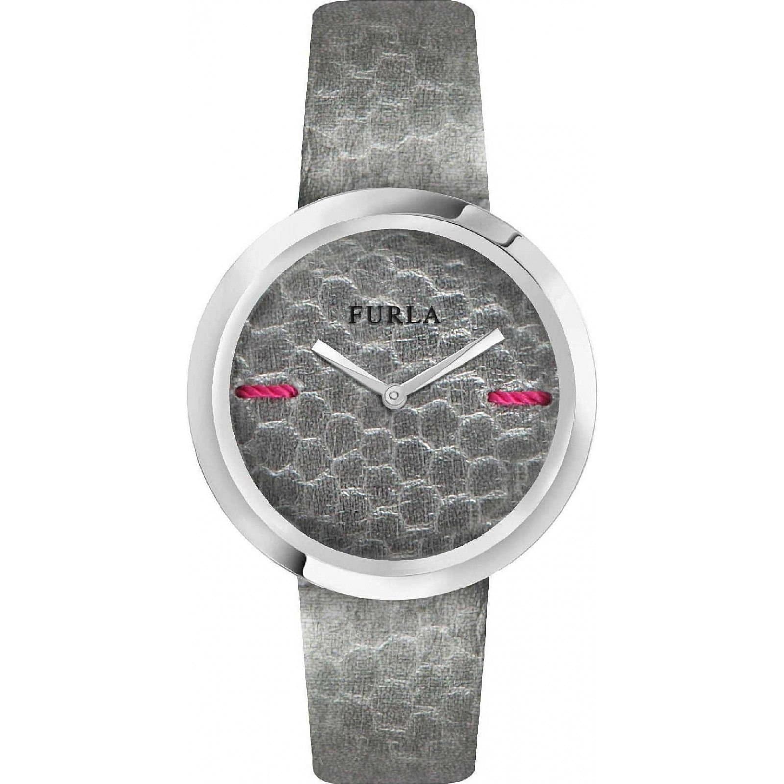Furla Furla Women's My Piper Gray Dial SS Calfskin Leather Watch in Silver