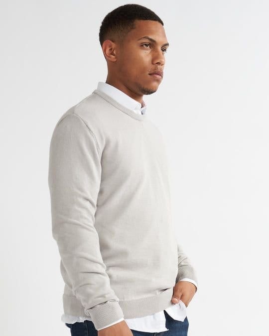 Alse Studio Alse Studio Men's Premium Quality 100% Cotton Crew Neck Long Sleeve Jumper in Grey - 2