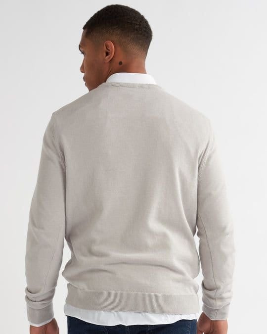 Alse Studio Alse Studio Men's Premium Quality 100% Cotton Crew Neck Long Sleeve Jumper in Grey - 3