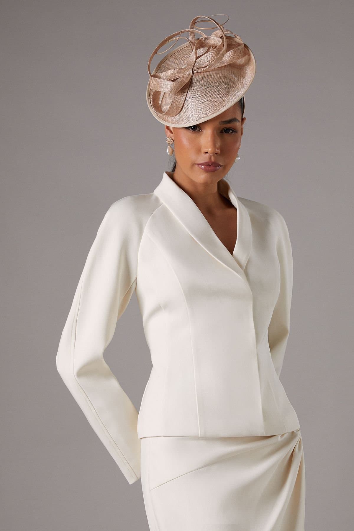 Coast Coast Women's Cross Over Princess Seam Jacket in Ivory