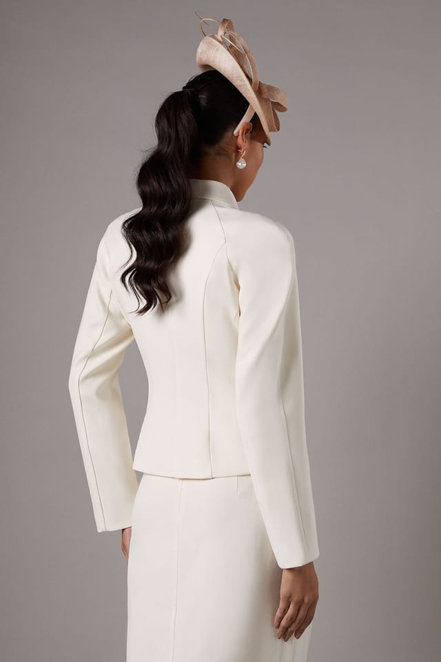 Coast Coast Women's Cross Over Princess Seam Jacket in Ivory - 2