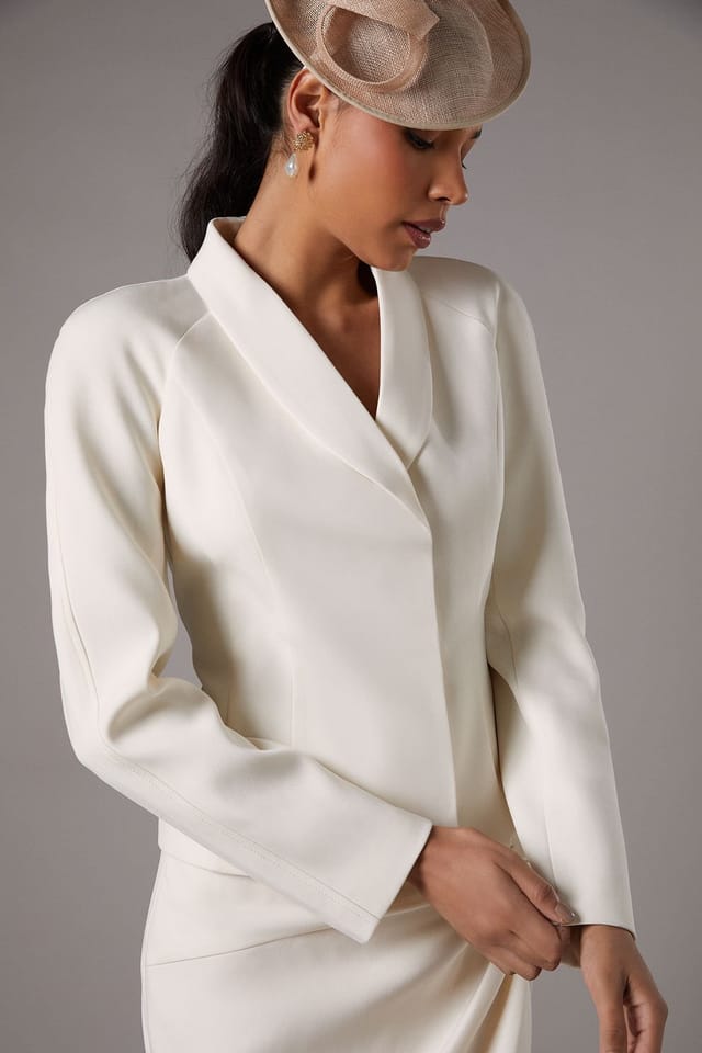 Coast Coast Women's Cross Over Princess Seam Jacket in Ivory - 3