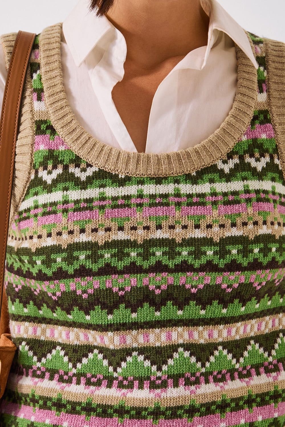 Monsoon Monsoon Women's Fira Fair Isle Knitted Tank Top Green - 4