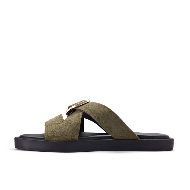 Clarks Clarks Women's Ravina Strap Olive Flat Sandals in Green - 2